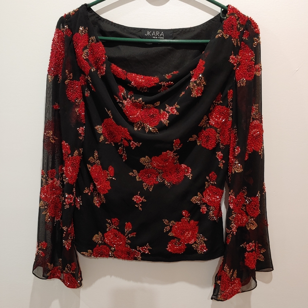 J Kara beautifully beaded top